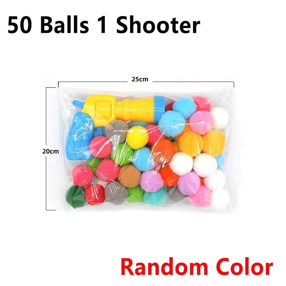 Cat Plush Ball Shooting Gun Toy for Interactive Cat Play