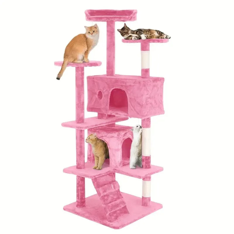 Four Tier Cat Tree With Sisal Posts And Dangling Ball