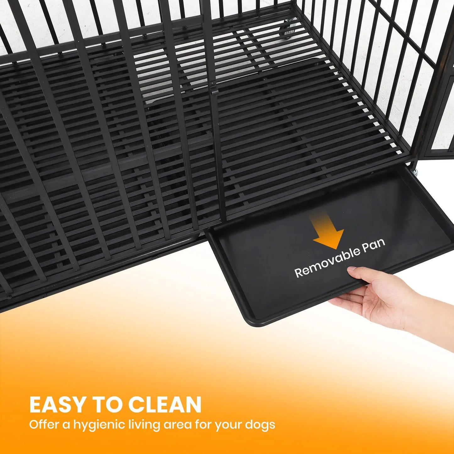 HiMISS Heavy Duty Escape Proof Metal Dog Crate With Doors