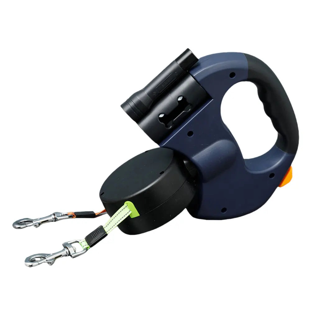 Alloet Double Headed Dog Leash With LED Light Traction Rope