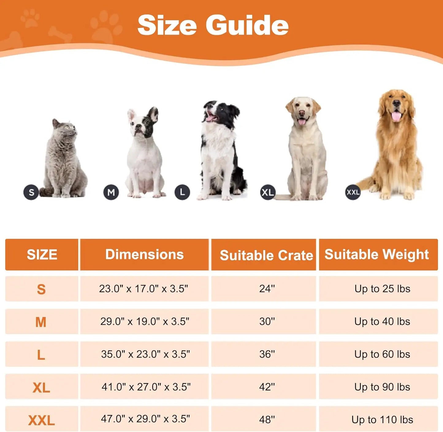 Washable Dog Crate Mat Anti Slip Waterproof Deluxe Bed For Dogs