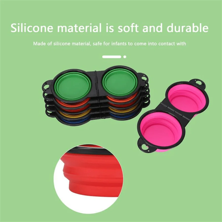 Portable Foldable Dog Bowl Collapsible Silicone Water Dish For Travel