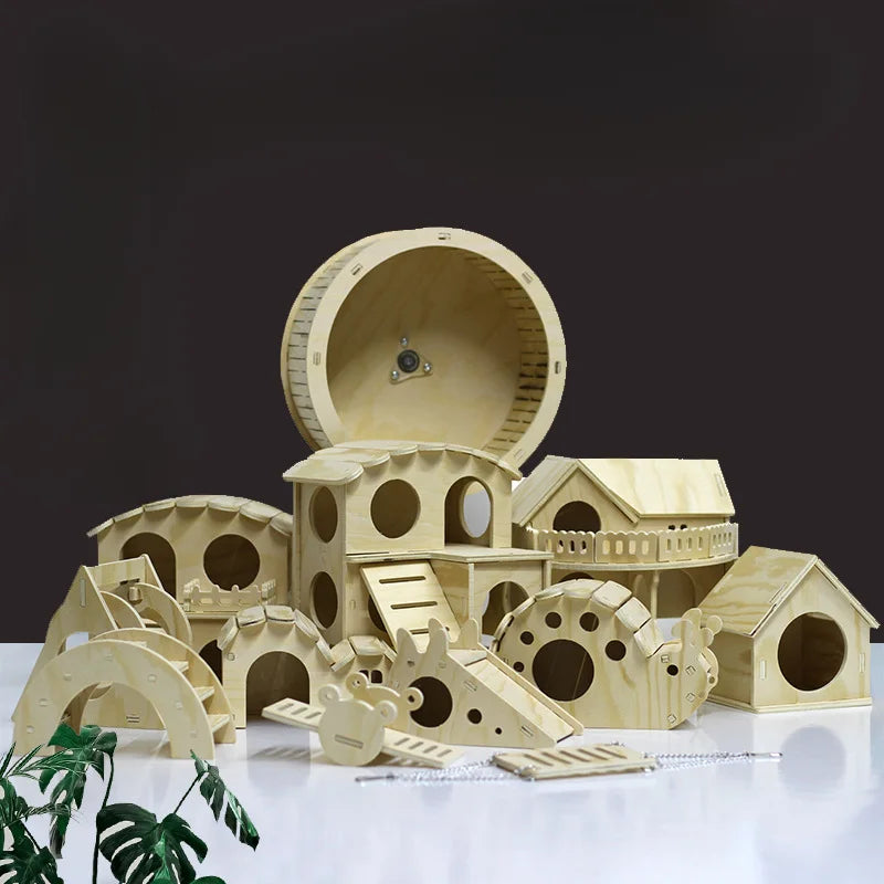 NONECN Hamster Wooden Toys and Accessories Kit
