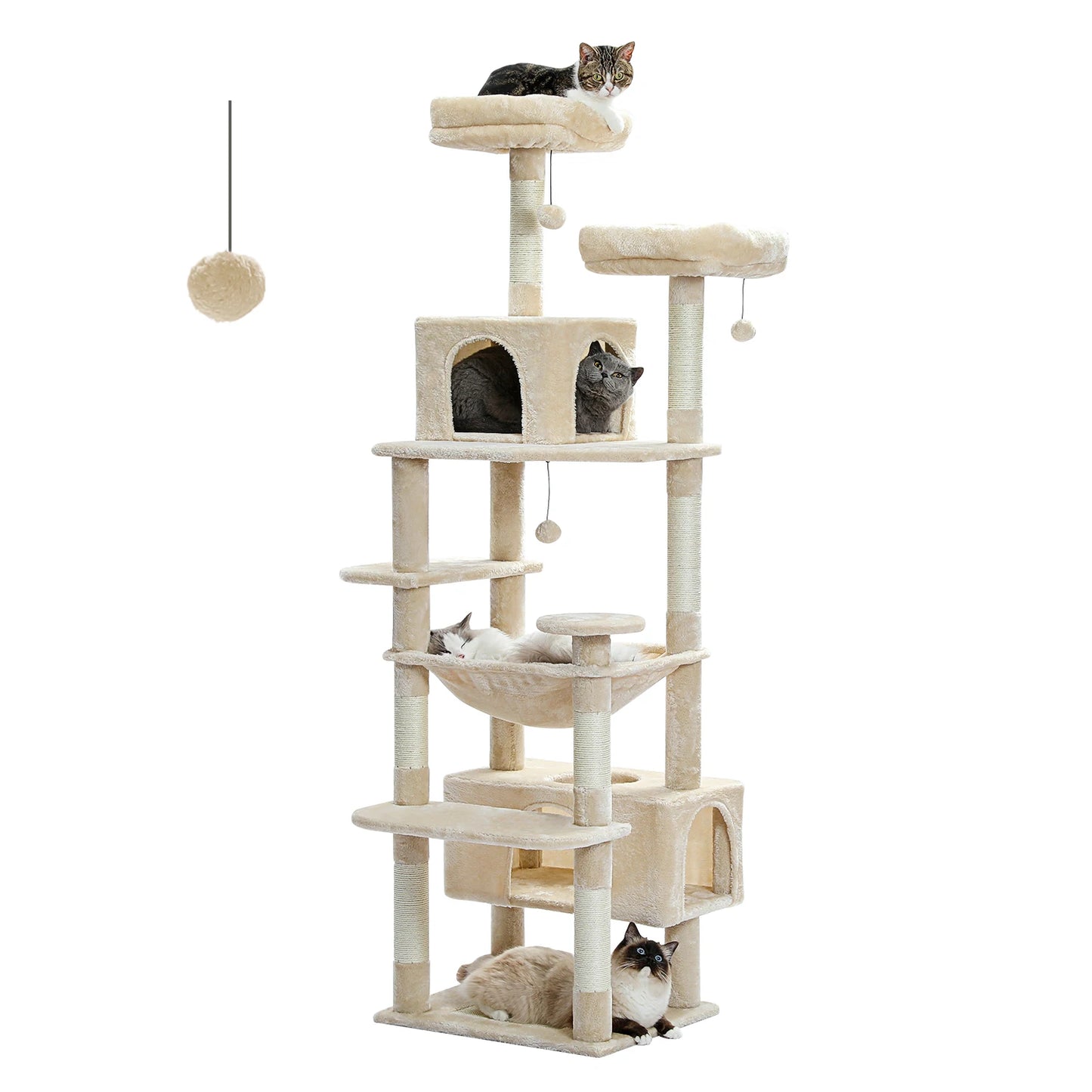 PAWZ Road Large Cat Tree Tower With Hammock Scratching Posts
