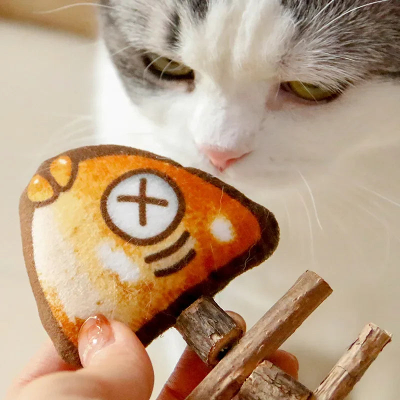 Cat Chew Toy Grilled Fish With Silvervine Interactive Teaser