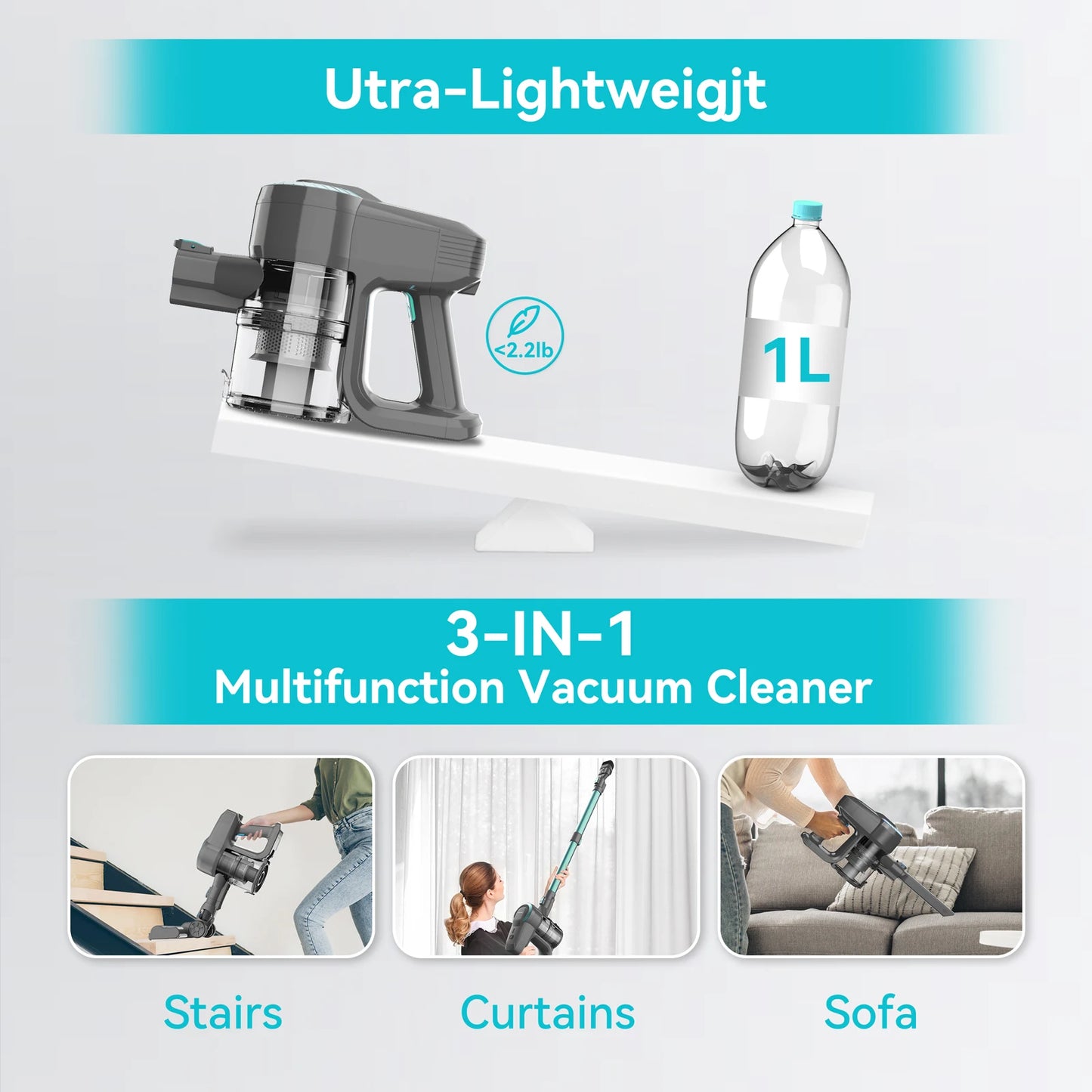 INSE N300 Cordless Upright Vacuum Cleaner