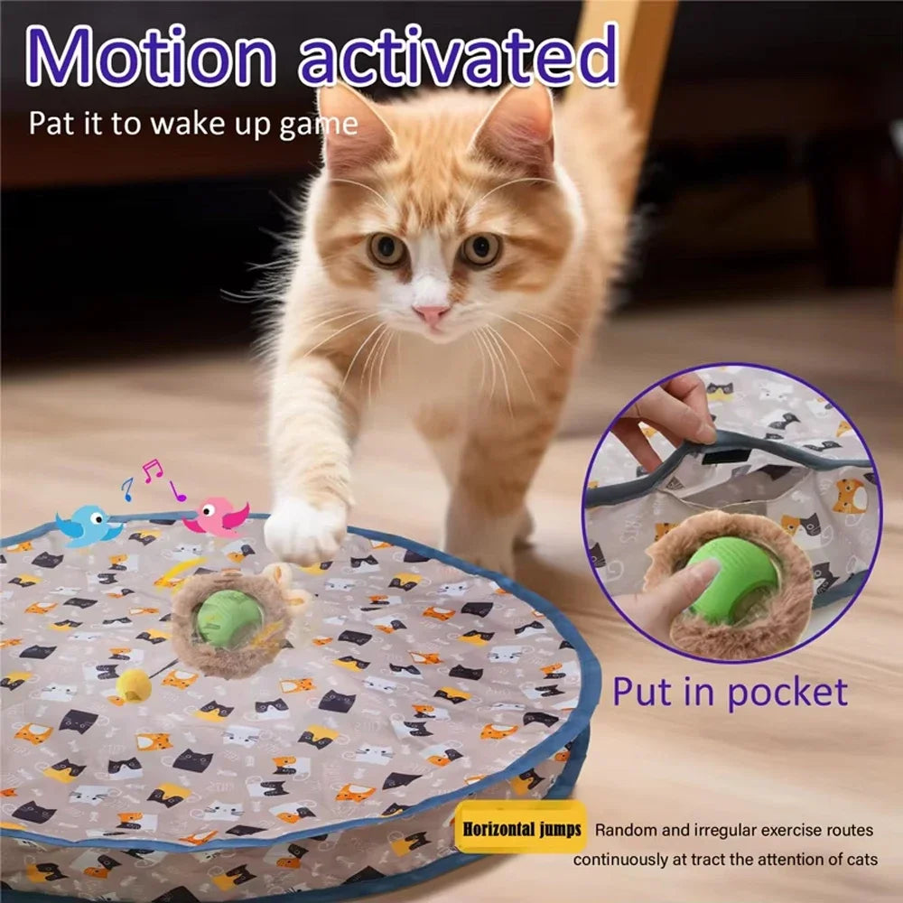Smart Interactive Cat Toy Ball in Pouch Motion Activated
