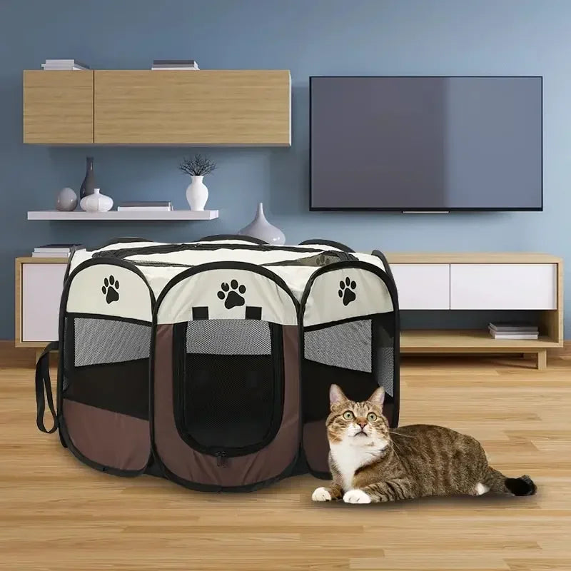 Portable Foldable Pet Tent and Kennel for Dogs and Cats