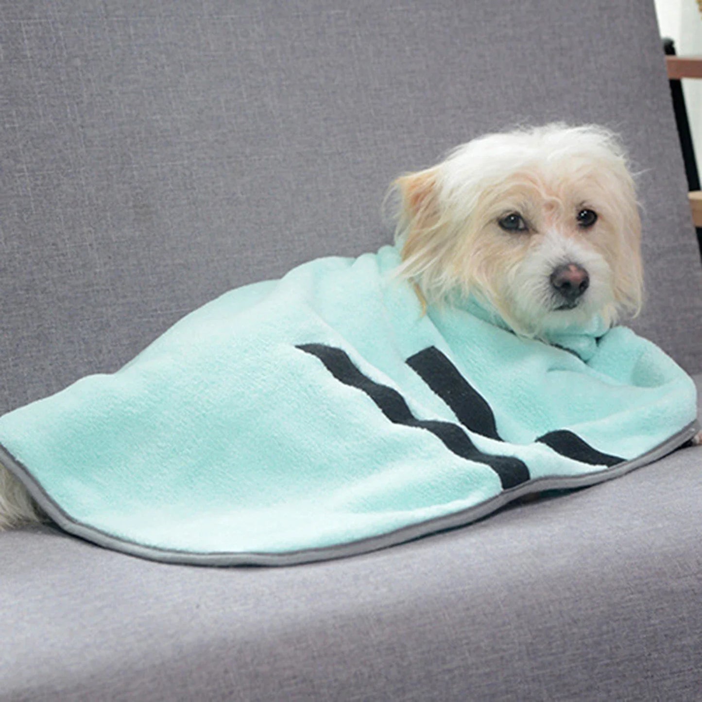 Microfiber Quick-Dry Pet Bathrobe for All-Size Dogs and Cats