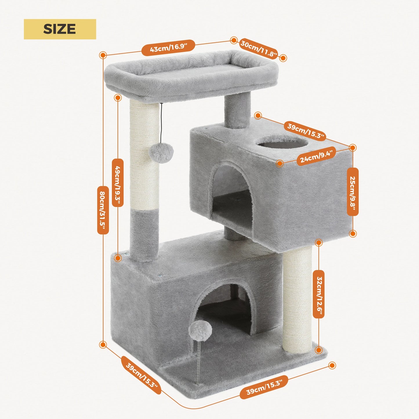 PAWZ Road Multi Level Cat Tree Indoor Cat Tower With Condos