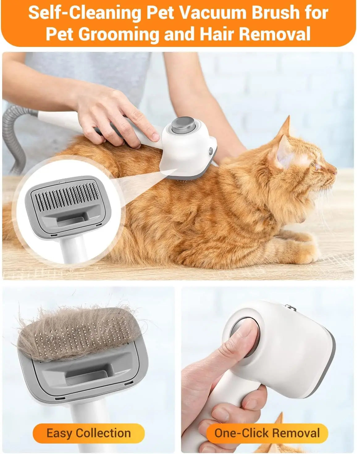 Pet Grooming Vacuum Kit With Quiet Deshedding Tool Attachments