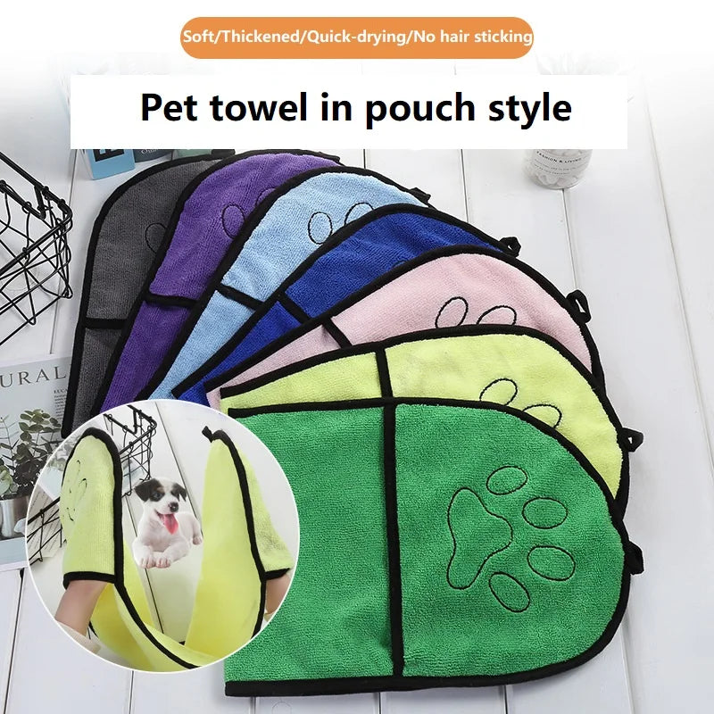 Pet Bath Towel Quick-Drying Absorbent Microfiber Bathrobe