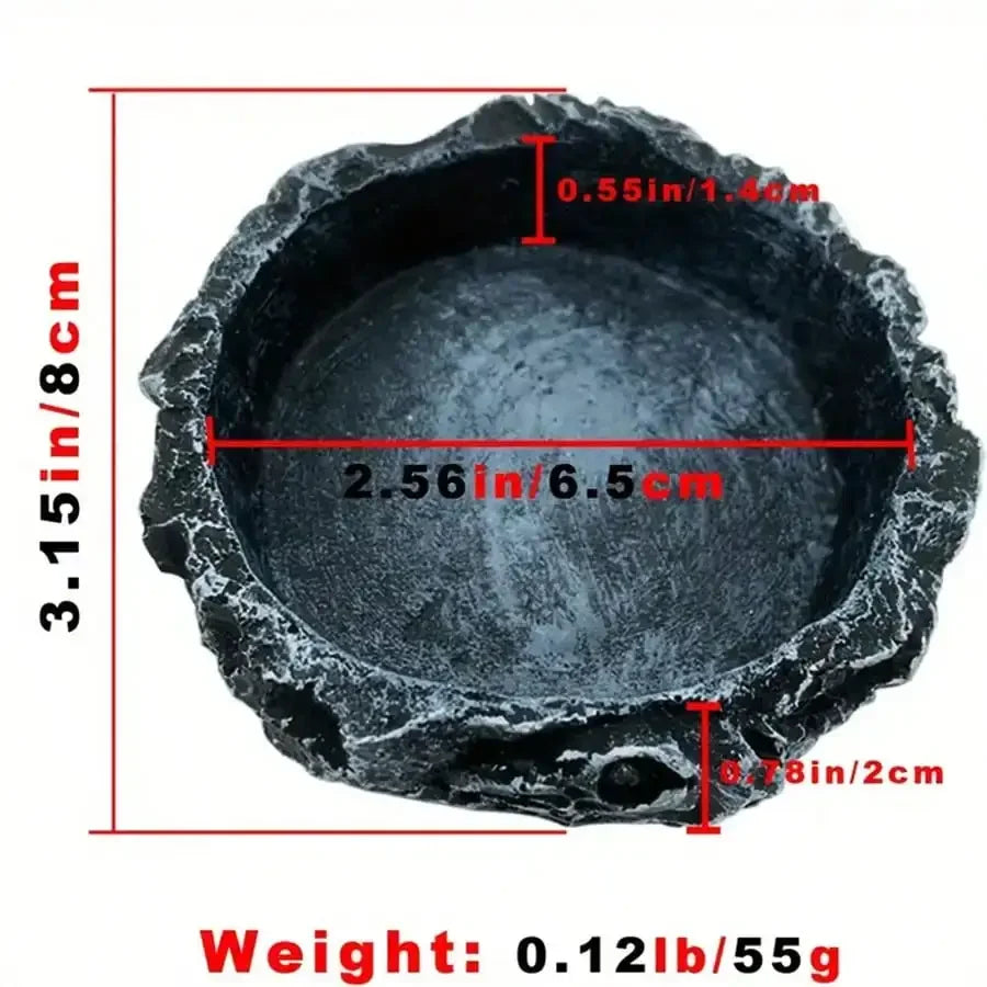 Stone-Like Reptile Feeding Bowls Safe And Durable