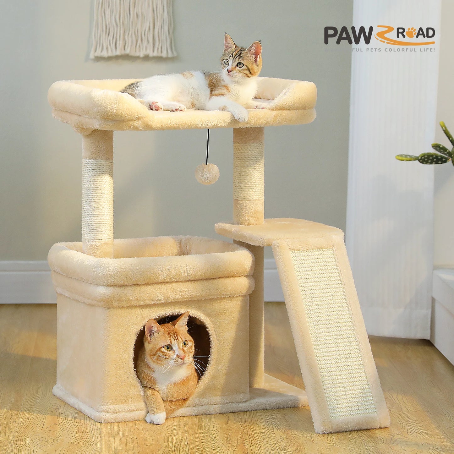 PAWZ Road Cat Tree Indoor Tower With Sisal Post Pad