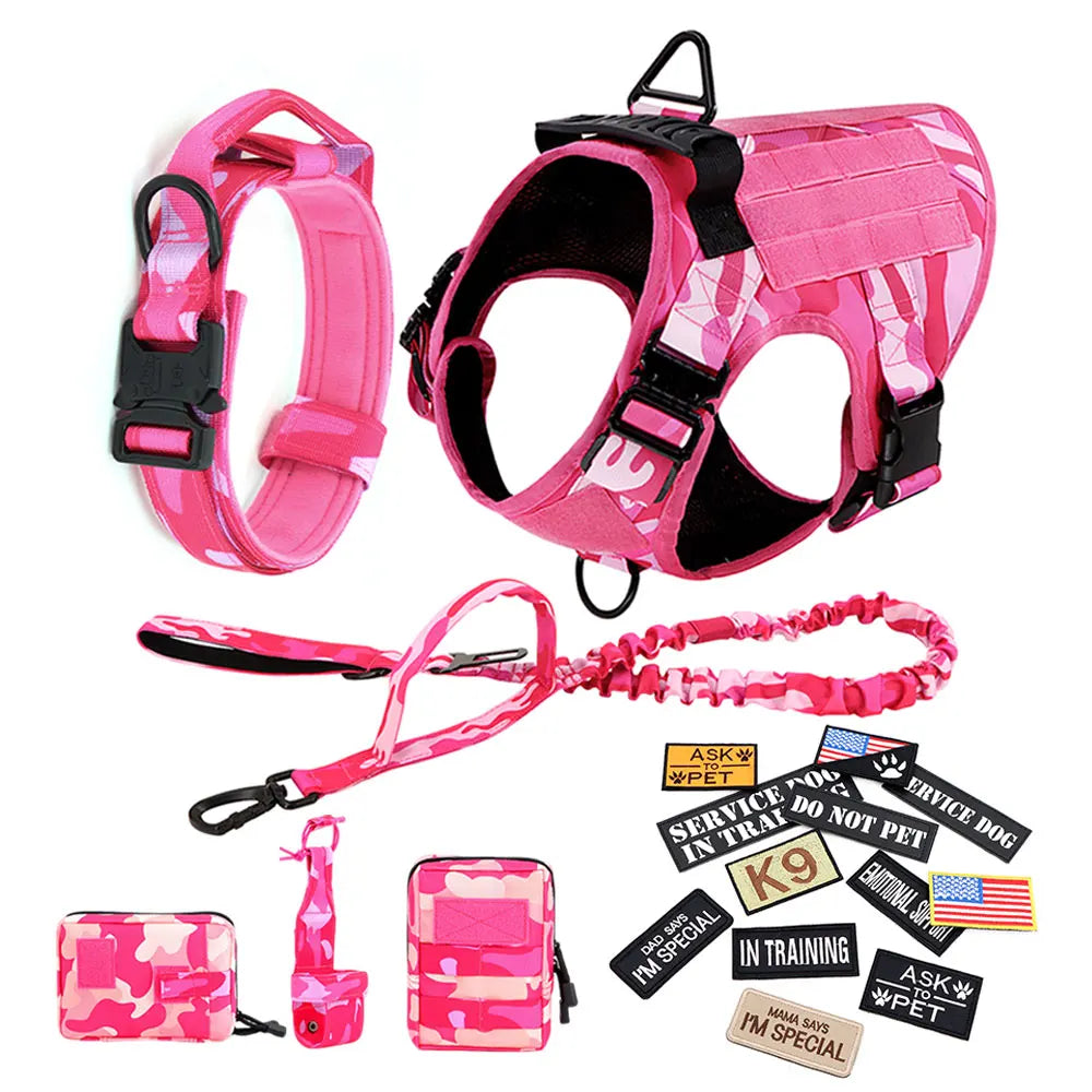 PETRAVEL Military Camouflage Dog Harness For Large And Medium Dogs