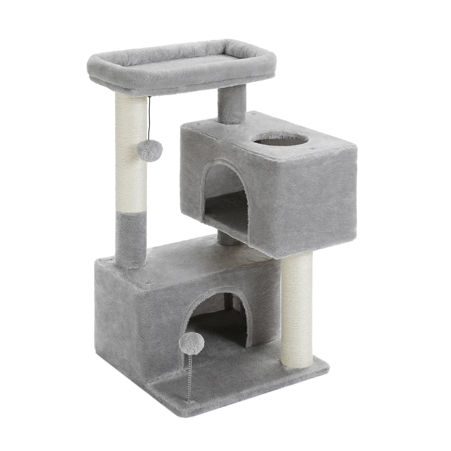 PEQULTICN Cat Tree Three Level Tower With Detachable Top Perch