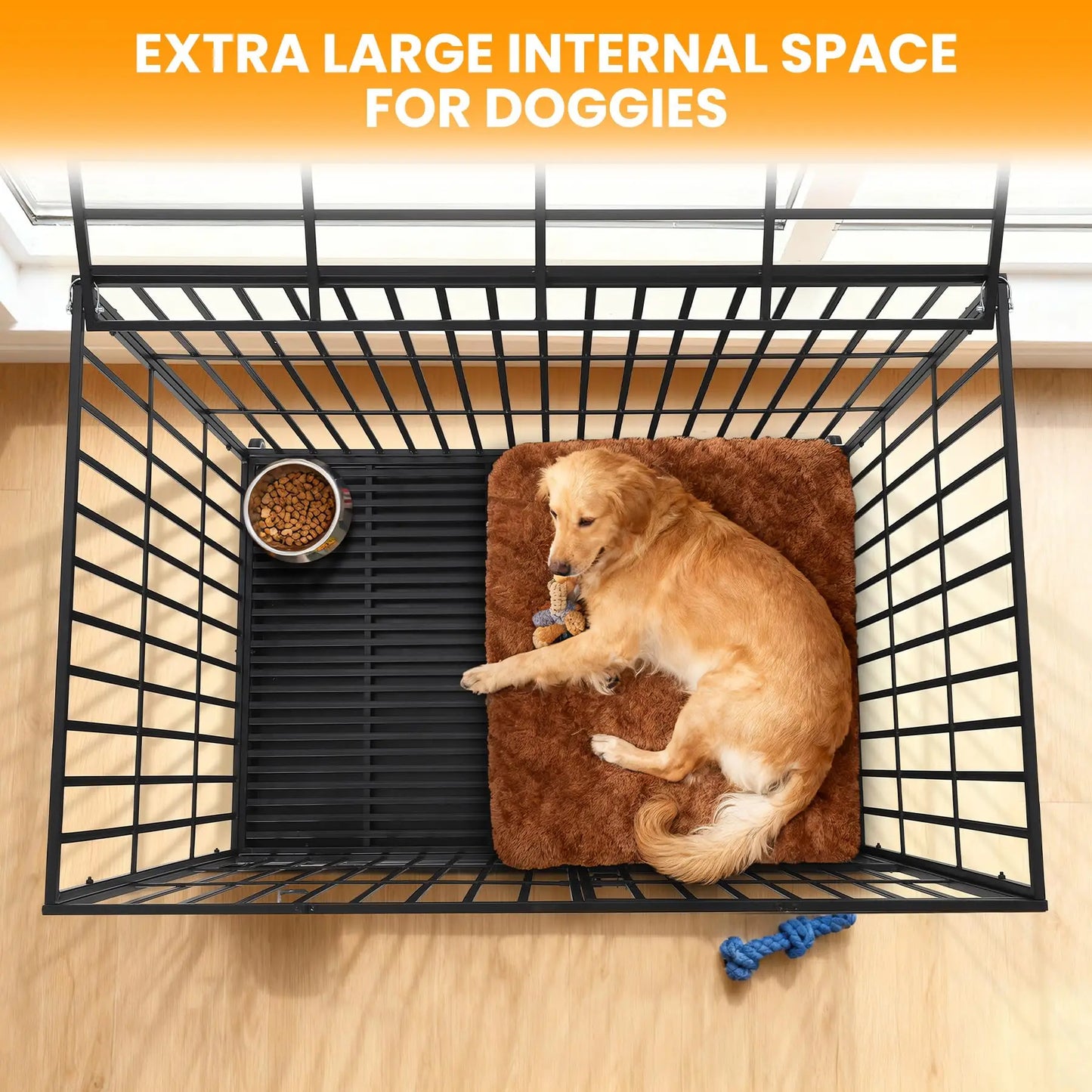 HiMISS Heavy Duty Escape Proof Metal Dog Crate With Doors