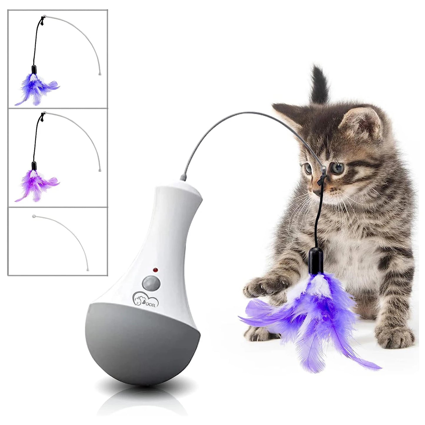 NONECN DOEL Cat Interactive Feather Toy for Indoor Play