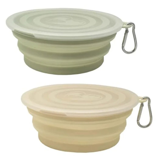 Collapsible Dog Bowl Pack 2 Portable Foldable Travel Bowls