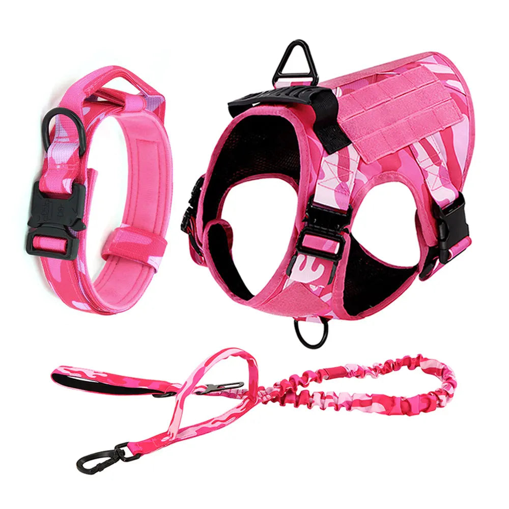 PETRAVEL Military Camouflage Dog Harness For Large And Medium Dogs