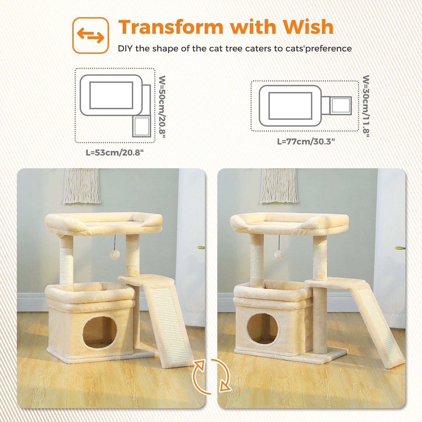 PAWZ Road Cat Tree Indoor Tower With Sisal Post Pad
