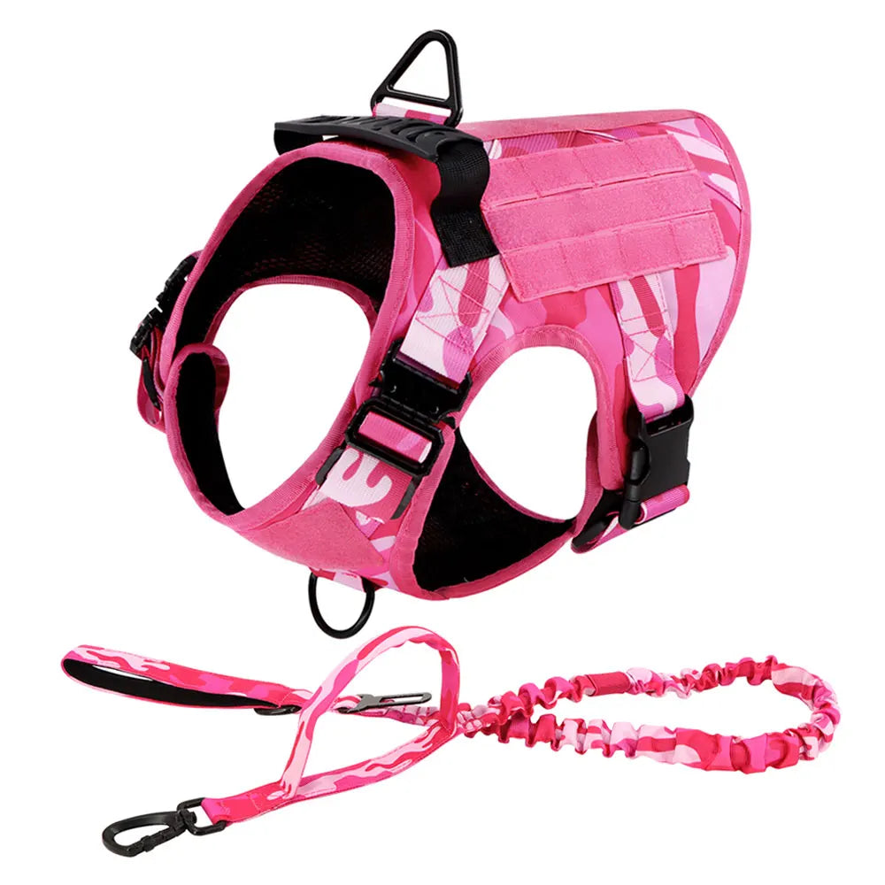 PETRAVEL Military Camouflage Dog Harness For Large And Medium Dogs