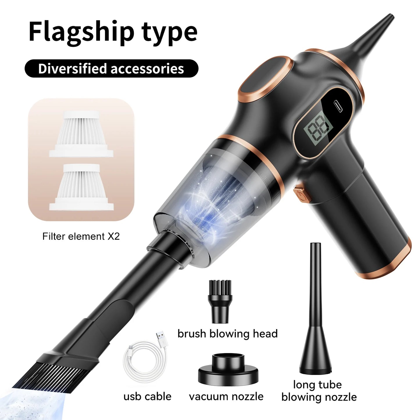 ABS Wireless Car Vacuum Cleaner Mini Handheld Auto And Home