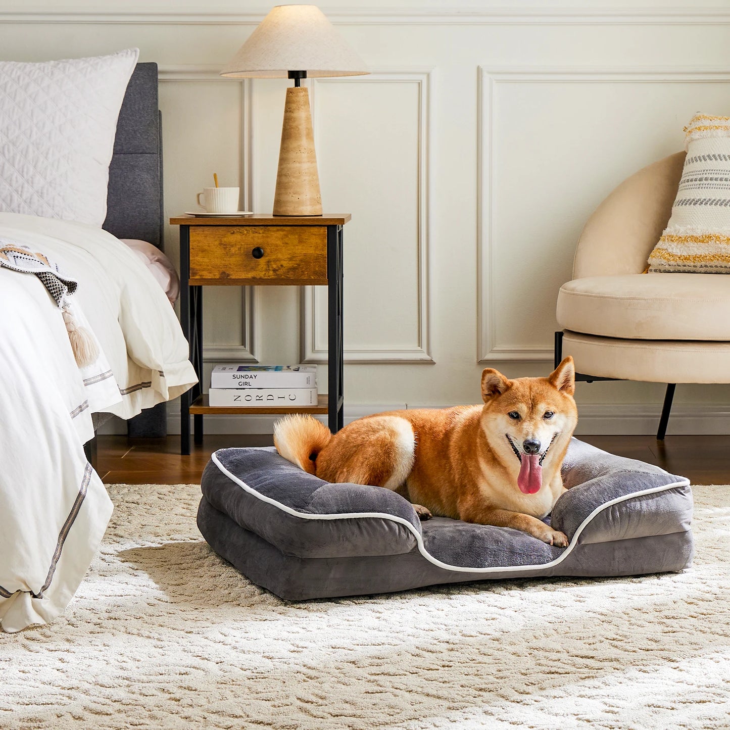 JHK Orthopedic Memory Foam Dog Bed for Pets Comfort