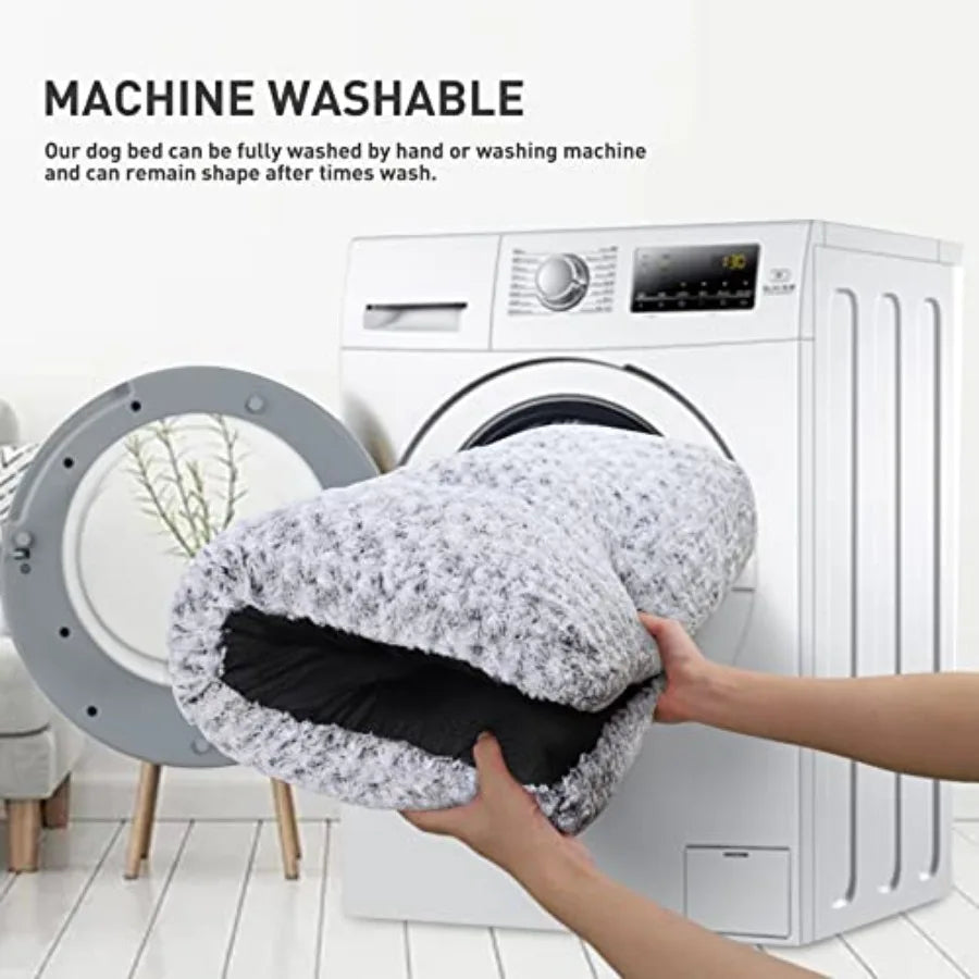 Washable Plush Dog Bed Deluxe Anti Slip Kennel Mat