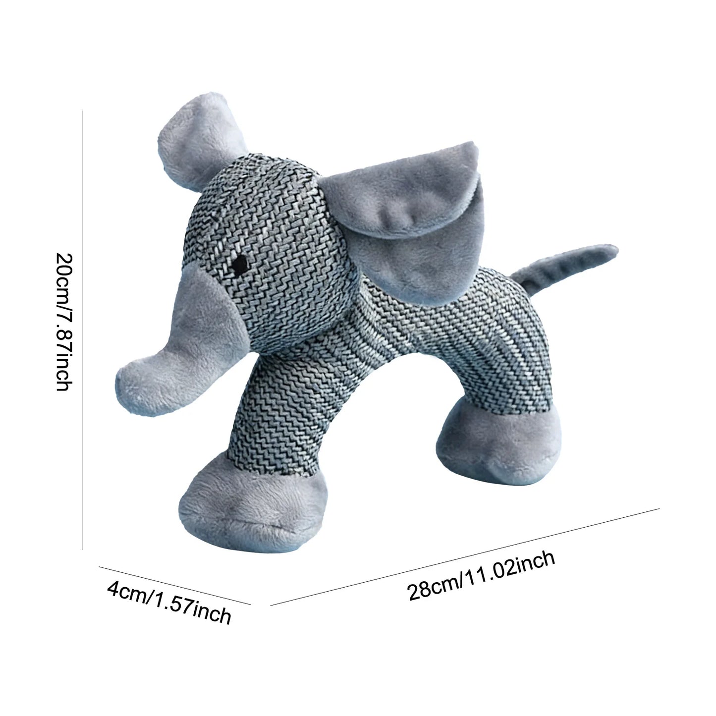 Shunmaii Squeaky Dog Teeth Grinding Toy Plush Linen Animal Shape