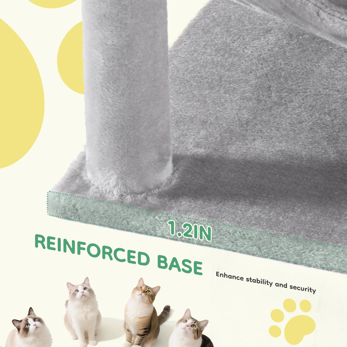JHK Cat Tree Tower For Multi-Cat With Natural Sisal Posts