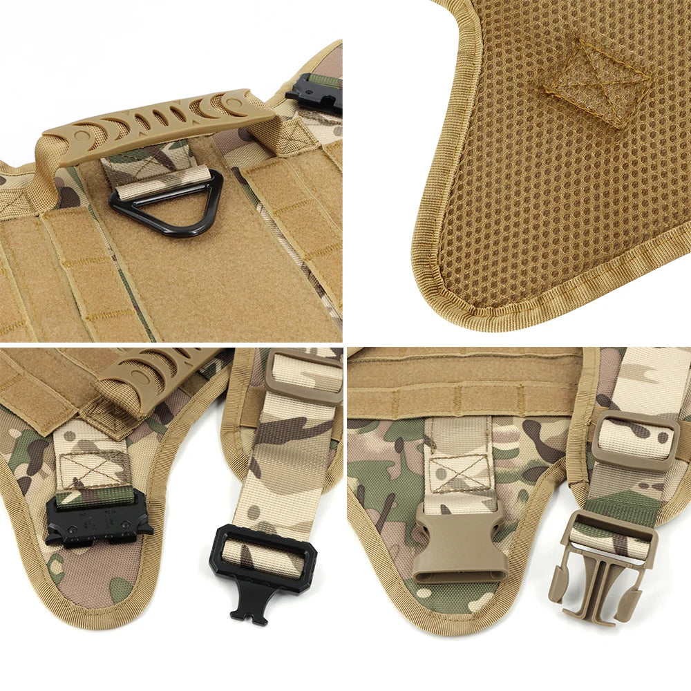 Tactical Dog Harness Leash Set for Large Dogs Training and Walking