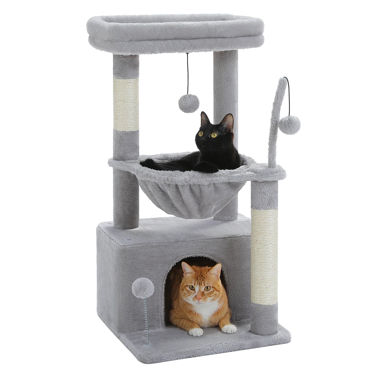 PAWZ Road 4 In 1 Cat Tree With Condo Hammock And Scratching Post
