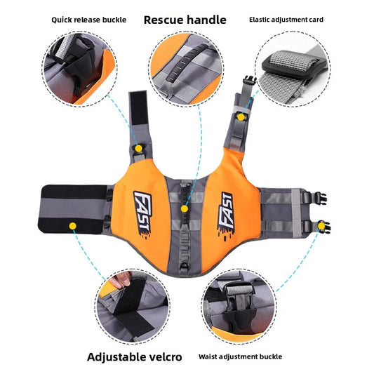 Dog Swimming Life Jacket Safety Vest With Adjustable Straps Reflective