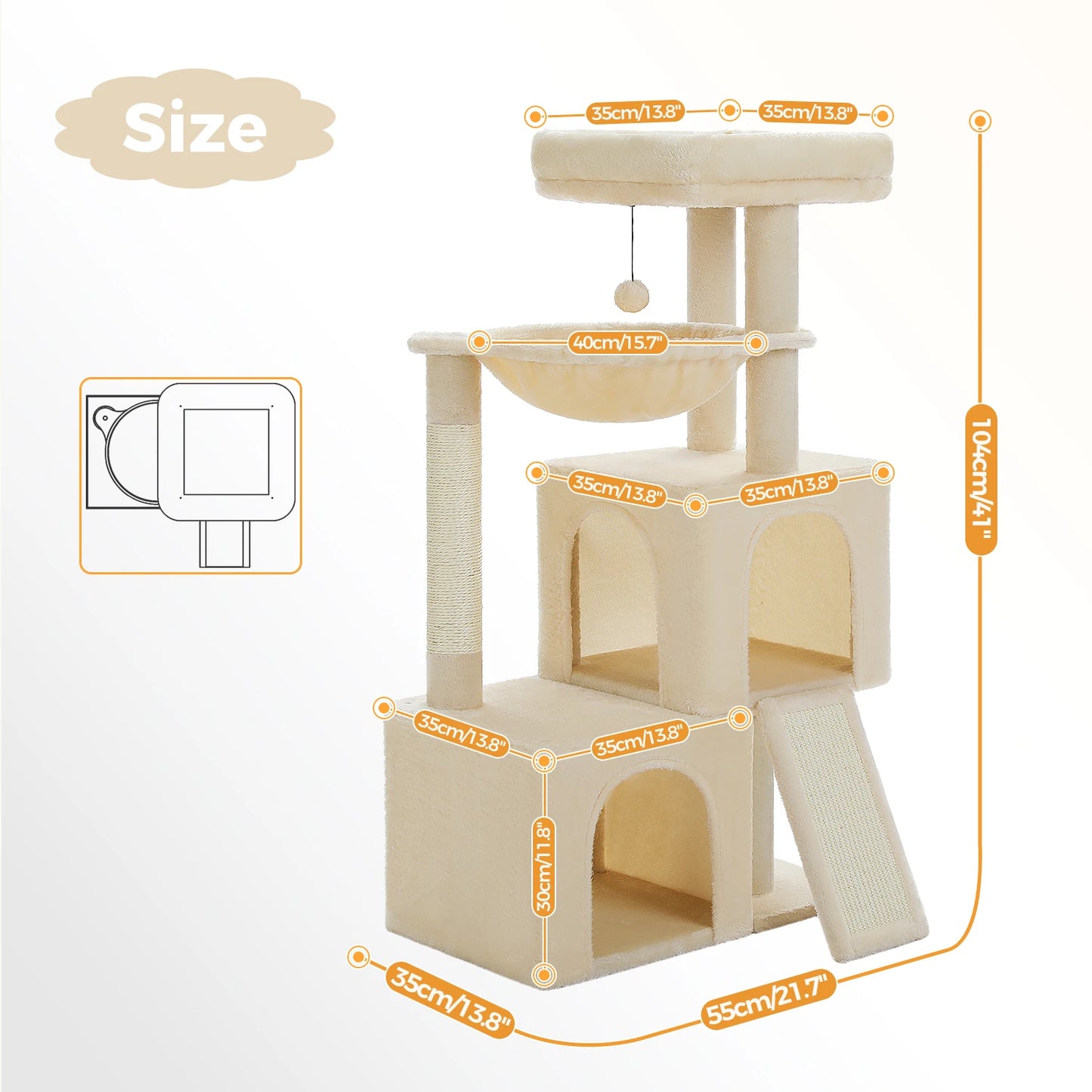 PAWZ Road Multi Level Cat Tree Indoor Cat Tower With Condos