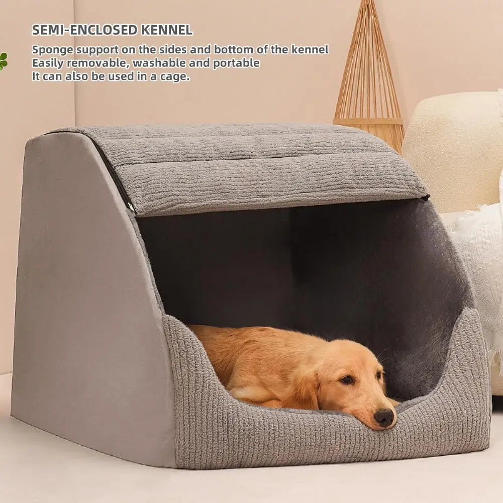 Memory Foam Dog Bed House Plush Cave With Non Slip