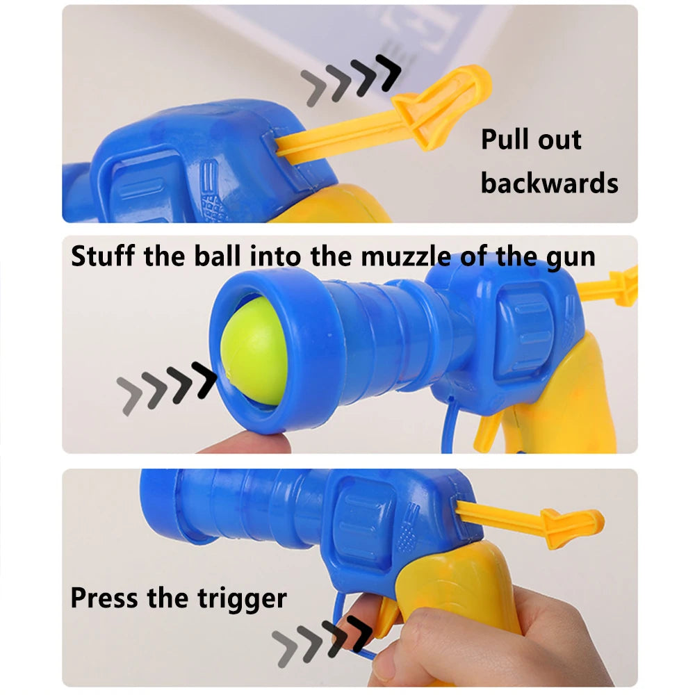 Cat Plush Ball Shooting Gun Toy for Interactive Cat Play
