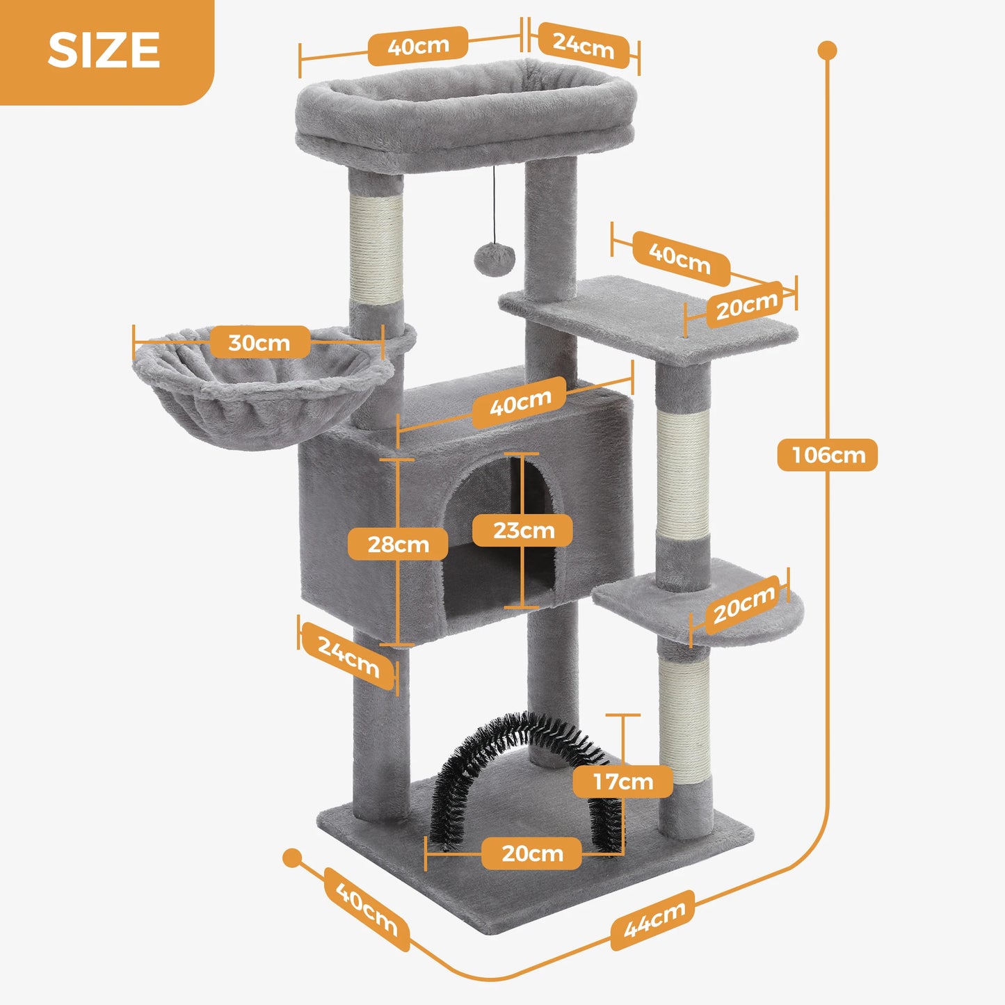 PAWZ Road Cat Tree With Toy Perch And Scratching Posts