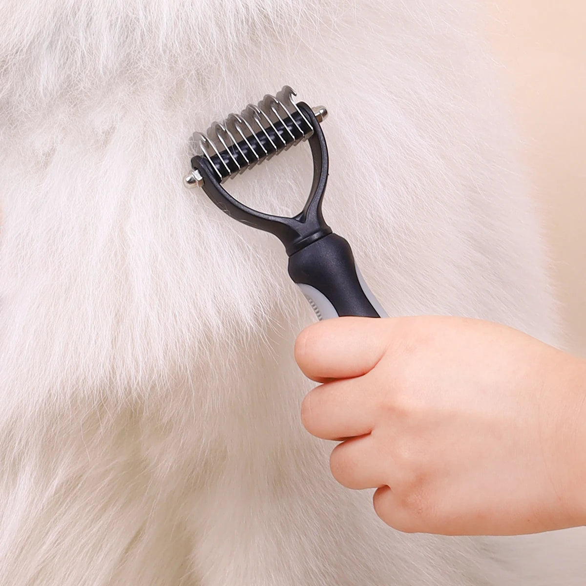 Pet Grooming Brush Double Sided Dematting Rake for Dogs Cats