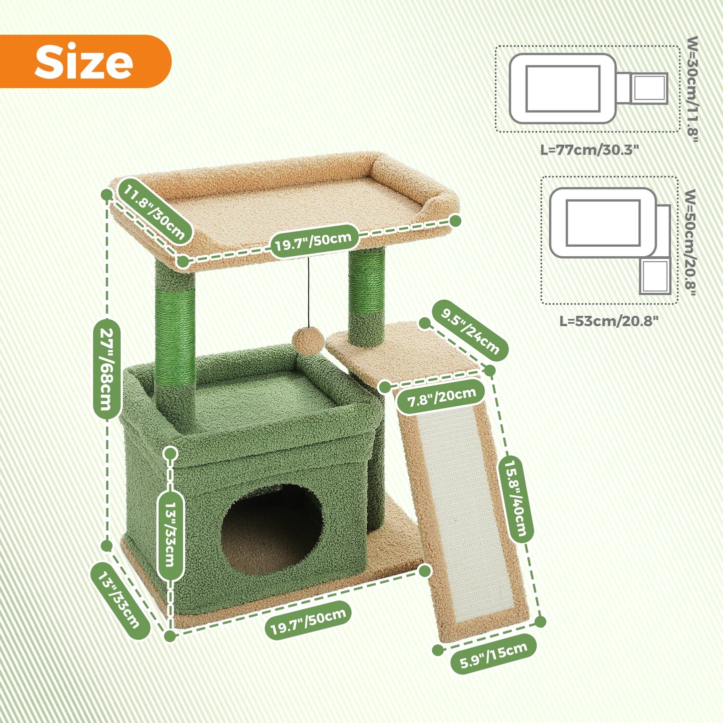 PAWZ Road Cat Tree Indoor Tower With Sisal Post Pad