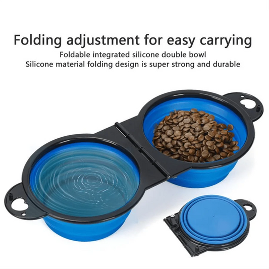 Portable Foldable Dog Bowl Collapsible Silicone Water Dish For Travel