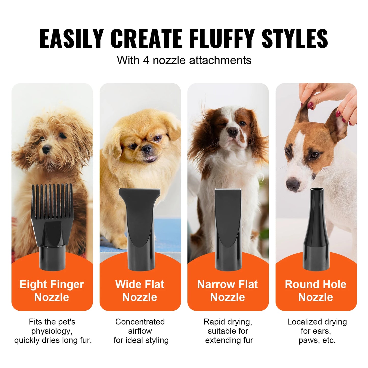 SucceBuy 2000W Dog Grooming Dryer With Adjustable Speed Temperature Control