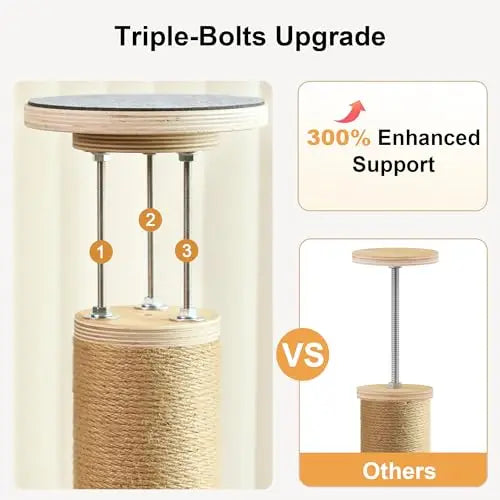 Modern Floor To Ceiling Cat Tower With Six Adjustable Tiers