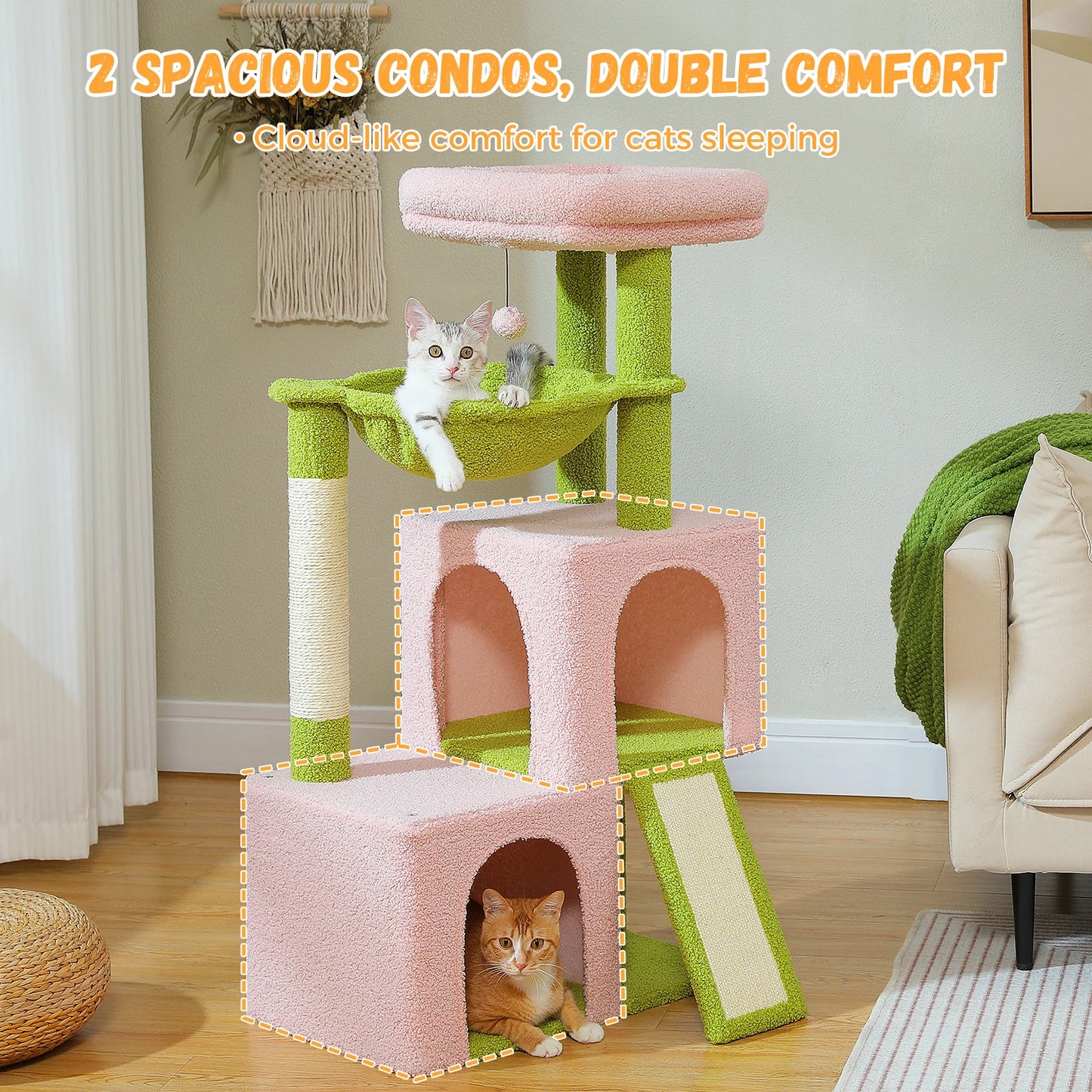 PAWZ Road Multi Level Cat Tree Indoor Cat Tower With Condos