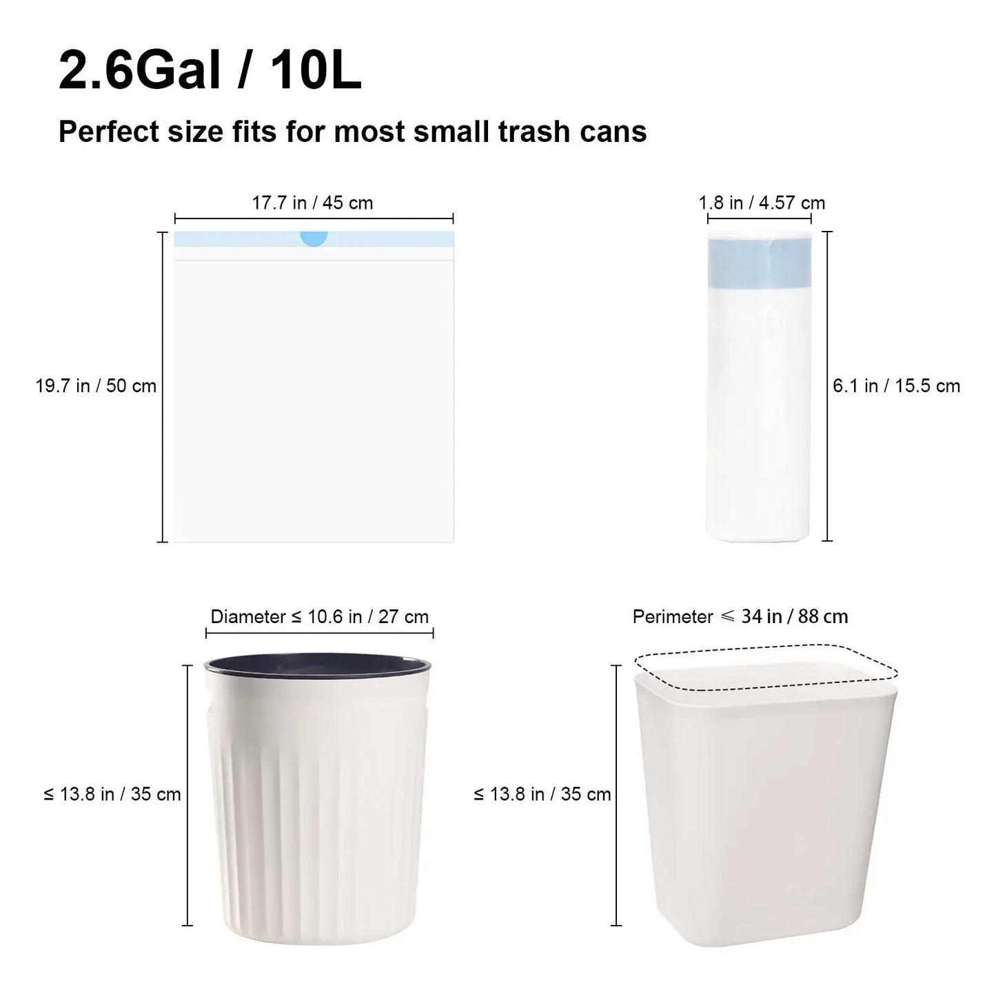 Cat Litter Box Liners Drawstring Bags 4 Rolls 60 Count