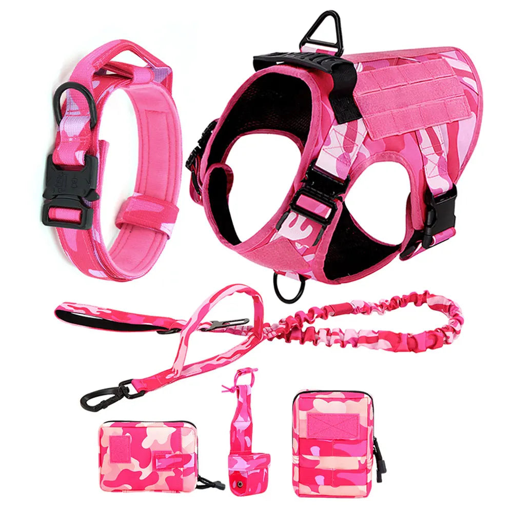 PETRAVEL Military Camouflage Dog Harness For Large And Medium Dogs