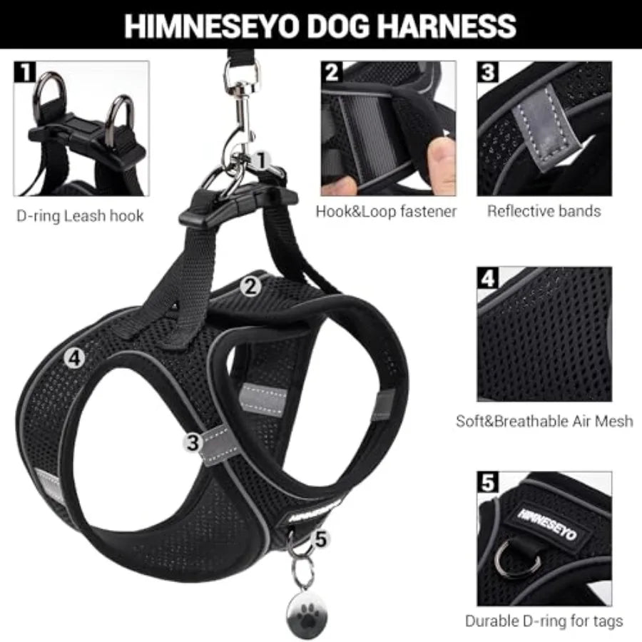 No-Pull Dog Harness And Leash Set Step-In Reflective Easy Walk