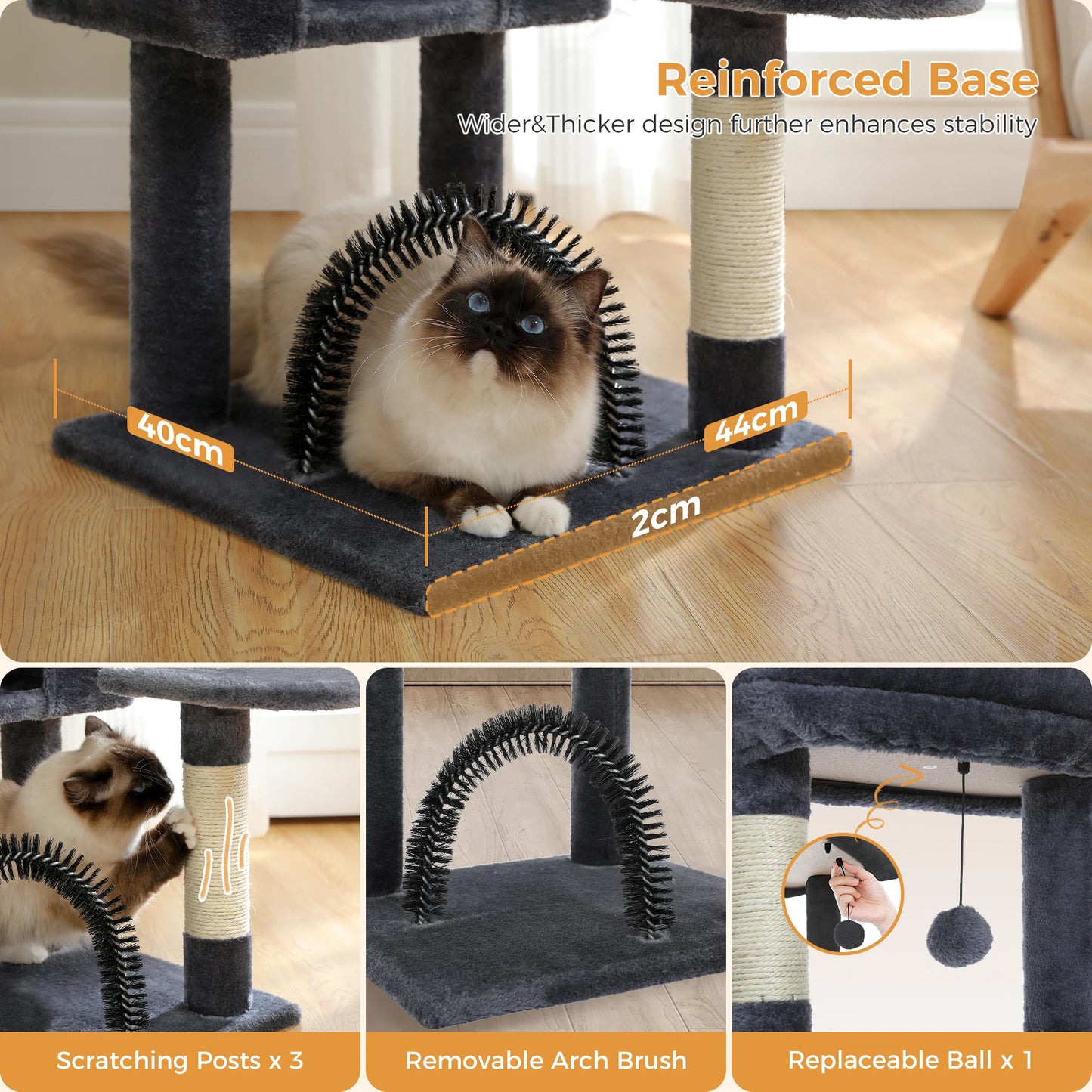 PAWZ Road Cat Tree With Toy Perch And Scratching Posts