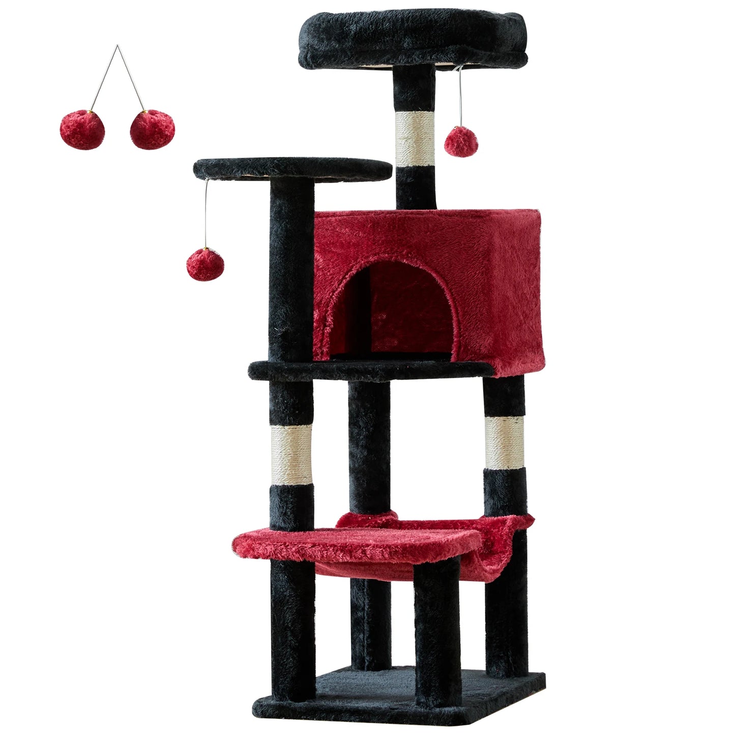 JHK Cat Tree Tower For Multi-Cat With Natural Sisal Posts