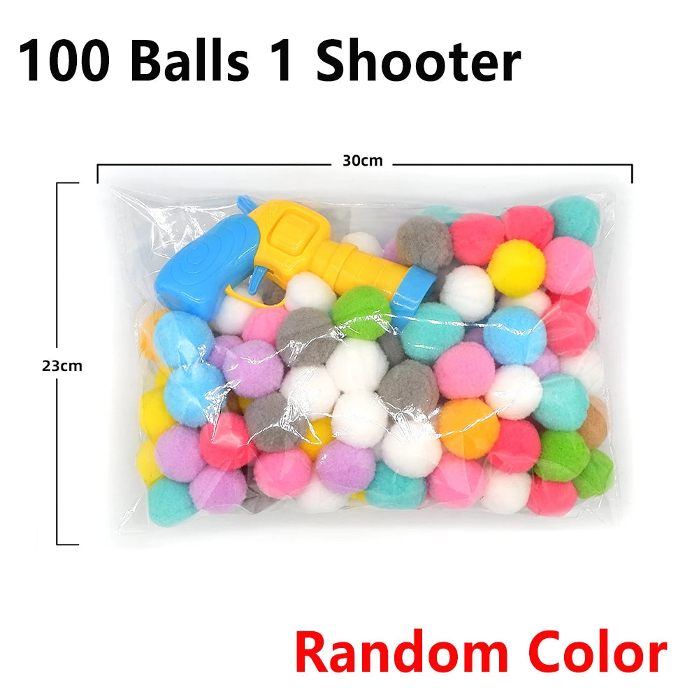 Cat Plush Ball Shooting Gun Toy for Interactive Cat Play
